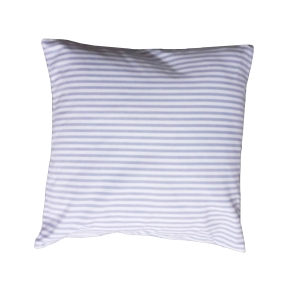 Almofada listrada azul e branca