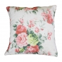 Almofada Floral Rosa Fundo Cru